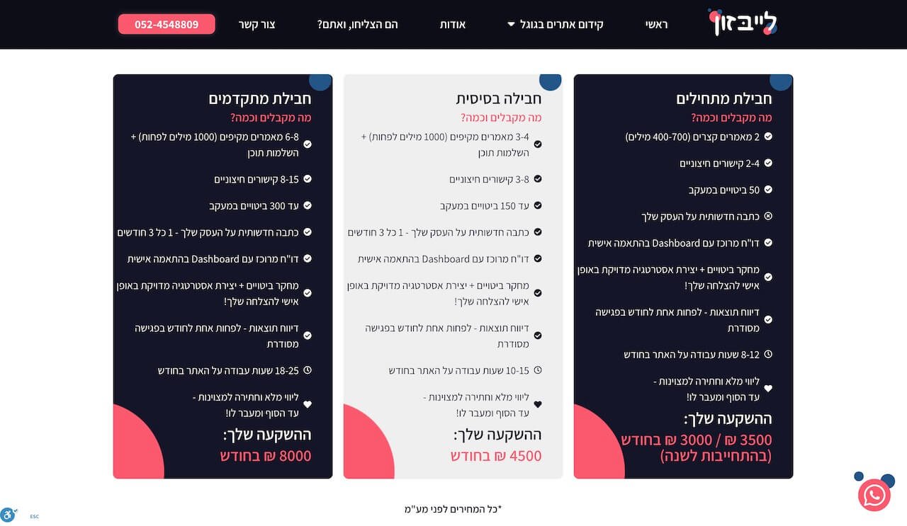 לייבזון דיגיטל - תוצאות